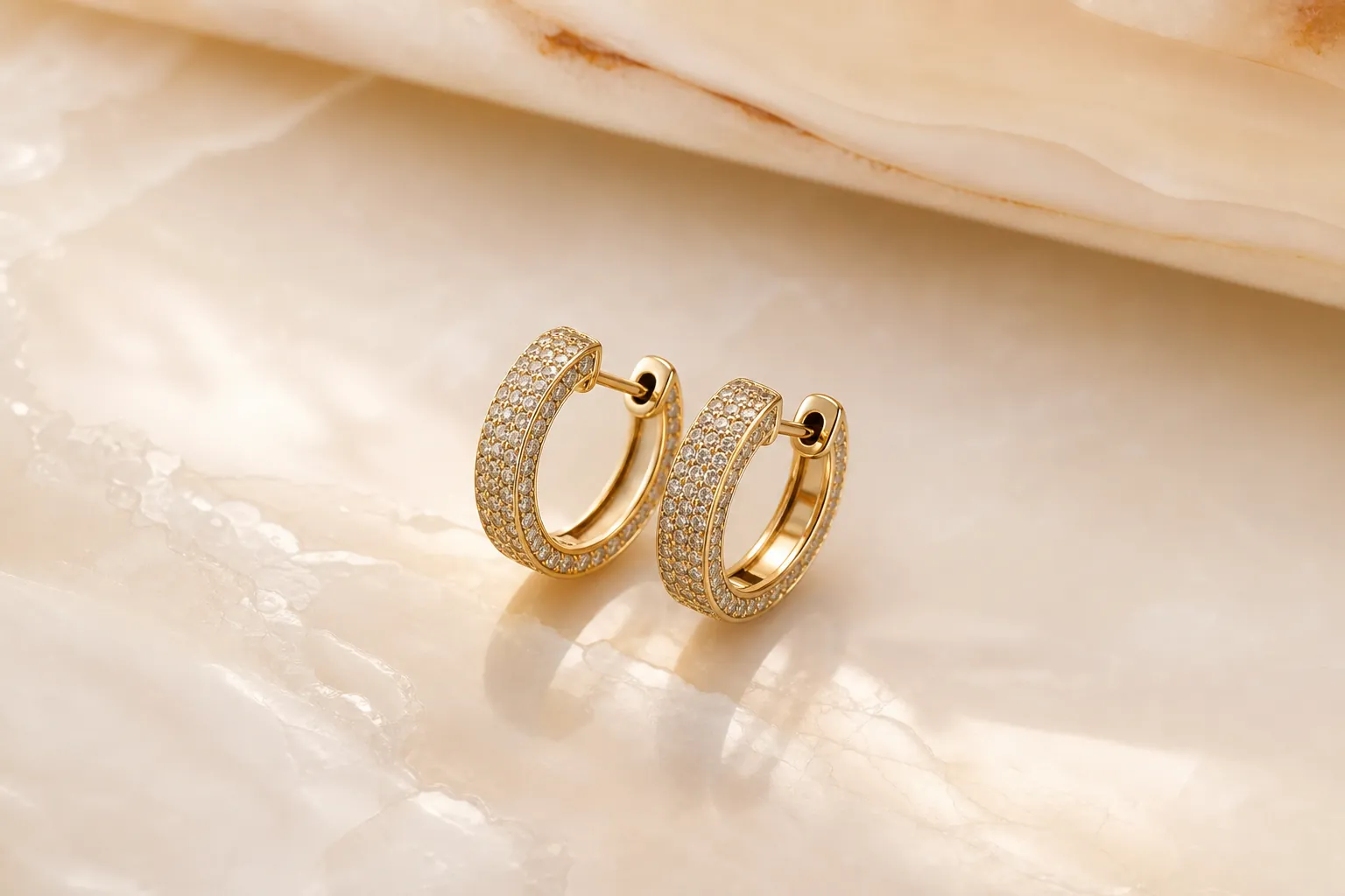 Orecchini Cerchio Pavé — Oro 18k · Pavé