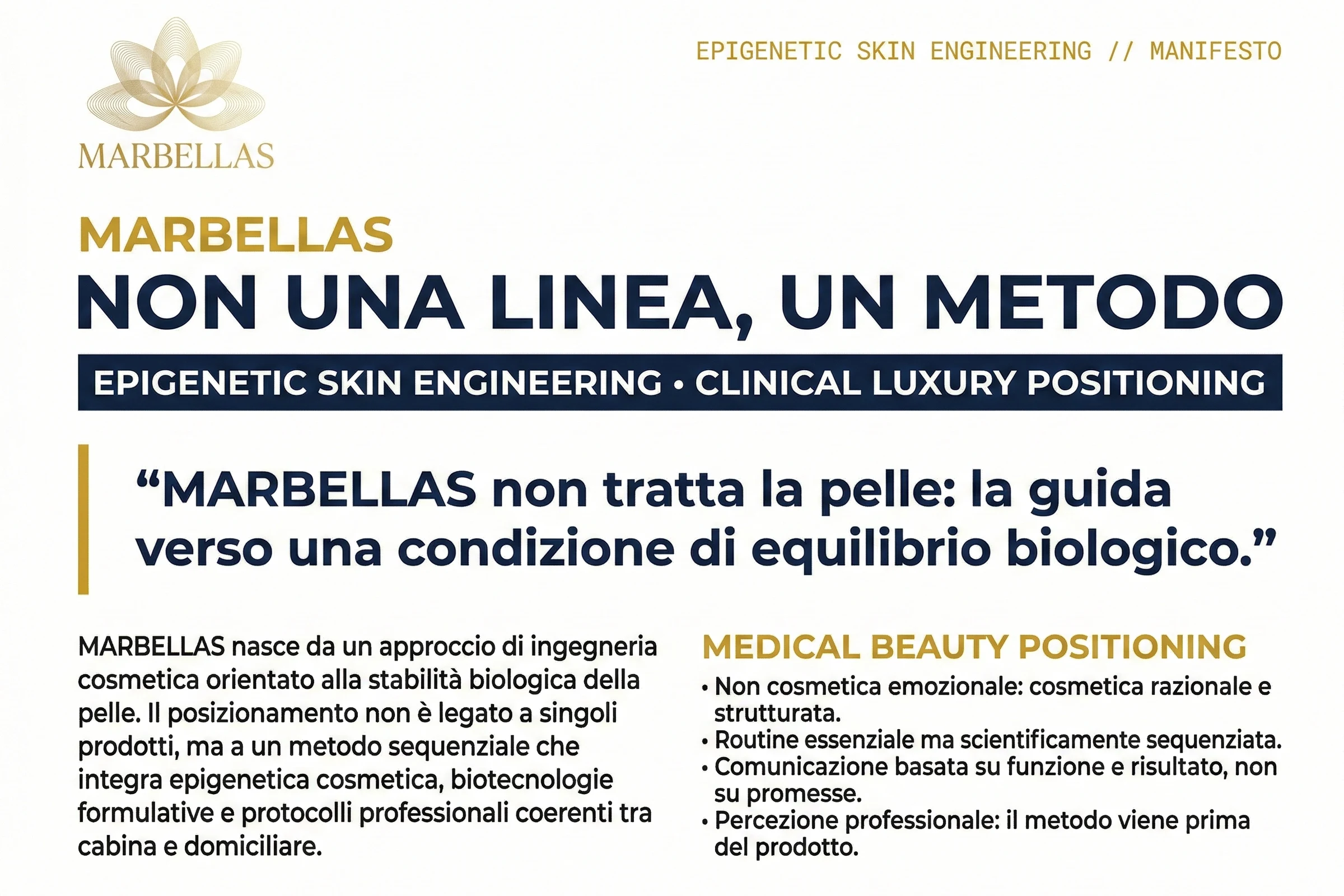 Il manifesto. Tavola del metodo Marbellas