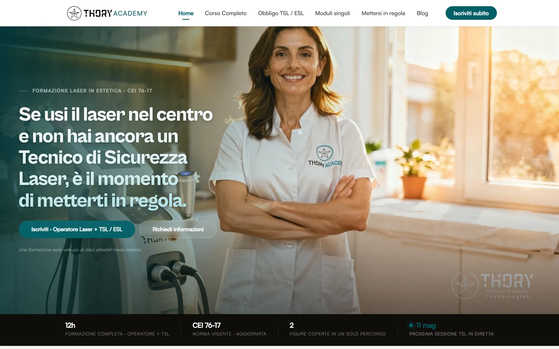 Hero del sito: se usi il laser nel centro e non hai ancora un Tecnico di Sicurezza Laser, è il momento di metterti in regola