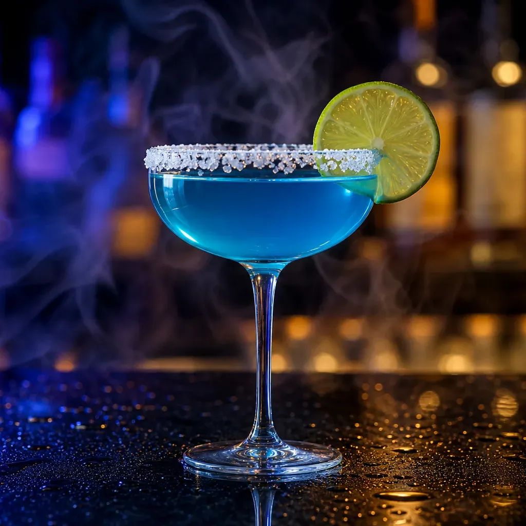 Blue Margarita, cocktail servito al Jimmy Cocktail Lab in via Petroni, Bologna