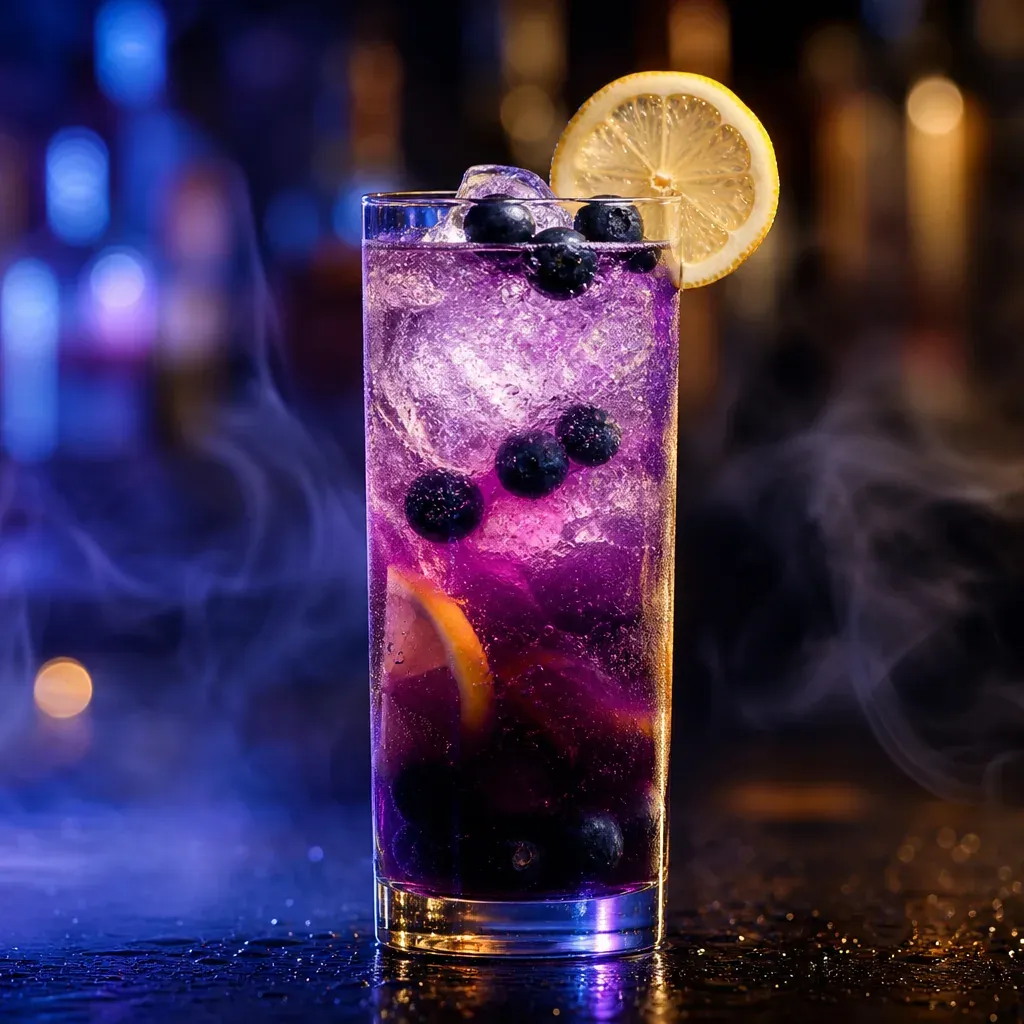 Blueberry Lemonade, drink analcolico servito al Jimmy Cocktail Lab in via Petroni, Bologna