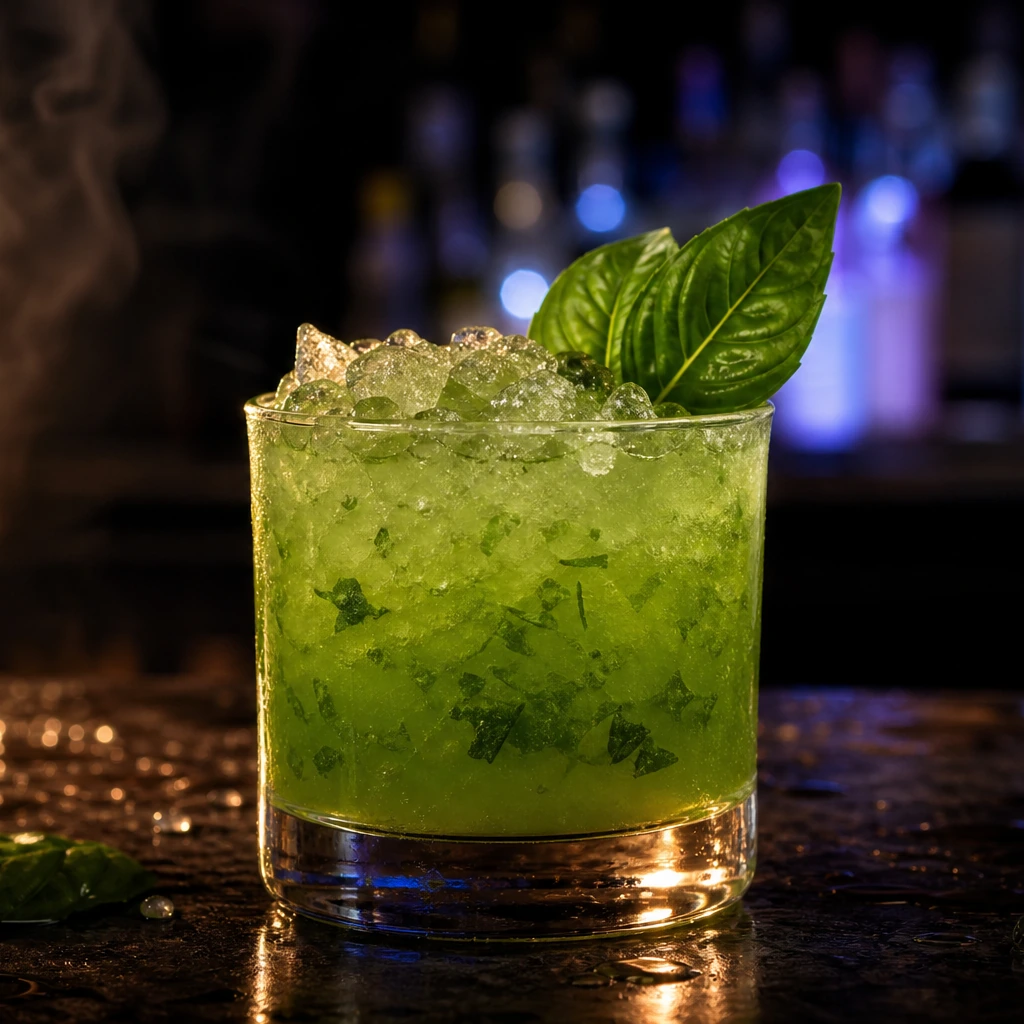 Gin Basil Smash, cocktail servito al Jimmy Cocktail Lab in via Petroni, Bologna