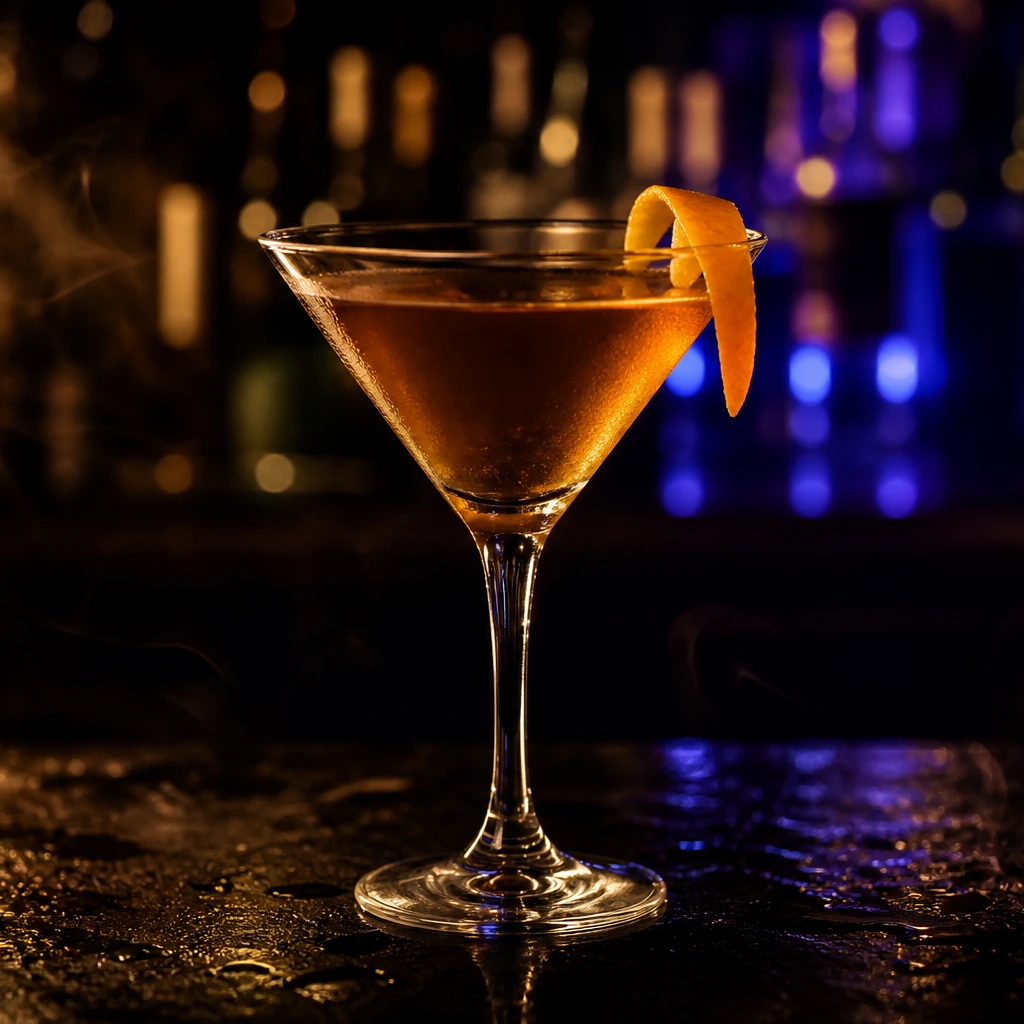 Golden Night Martini, cocktail servito al Jimmy Cocktail Lab in via Petroni, Bologna