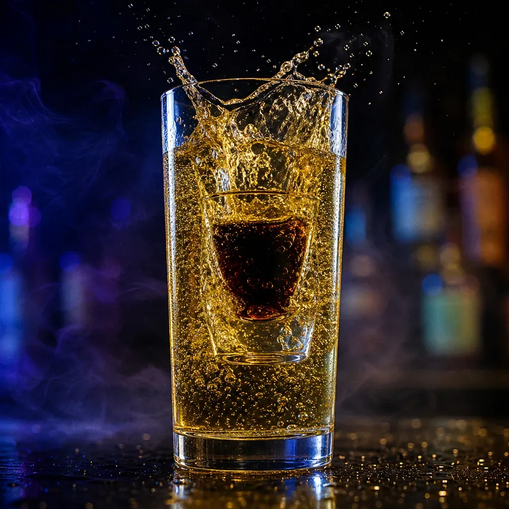 Jägerbomb, cocktail servito al Jimmy Cocktail Lab in via Petroni, Bologna