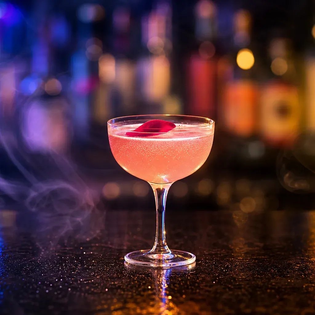 Lychee Rose Fizz, drink analcolico servito al Jimmy Cocktail Lab in via Petroni, Bologna