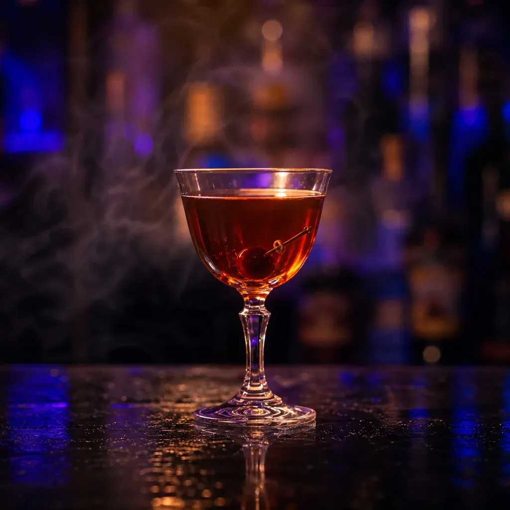 Manhattan, cocktail servito al Jimmy Cocktail Lab in via Petroni, Bologna