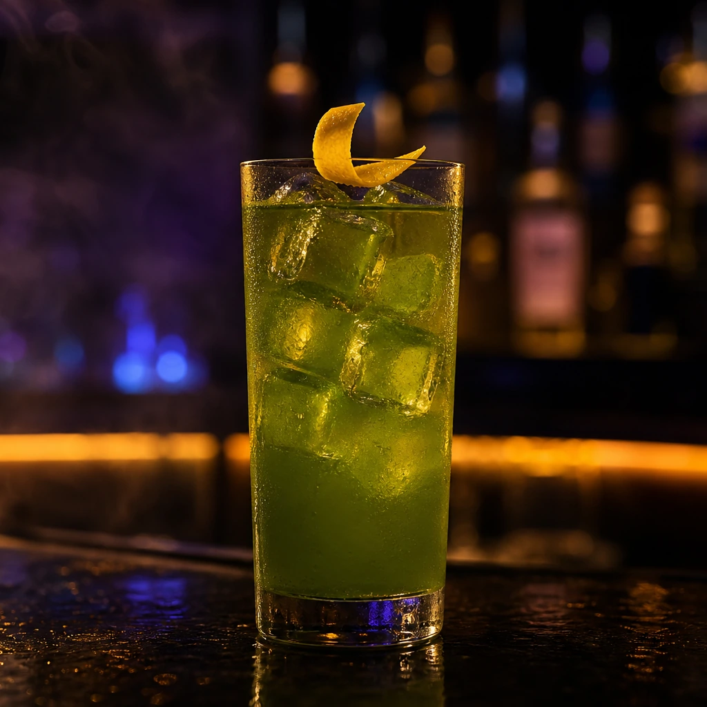 Matcha Highball, cocktail servito al Jimmy Cocktail Lab in via Petroni, Bologna