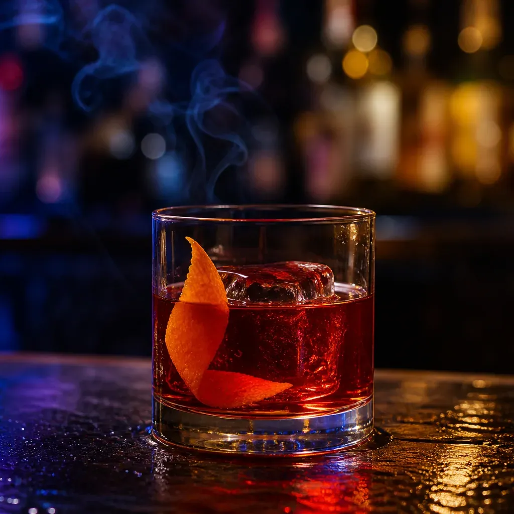 Mezcal Negroni, cocktail servito al Jimmy Cocktail Lab in via Petroni, Bologna