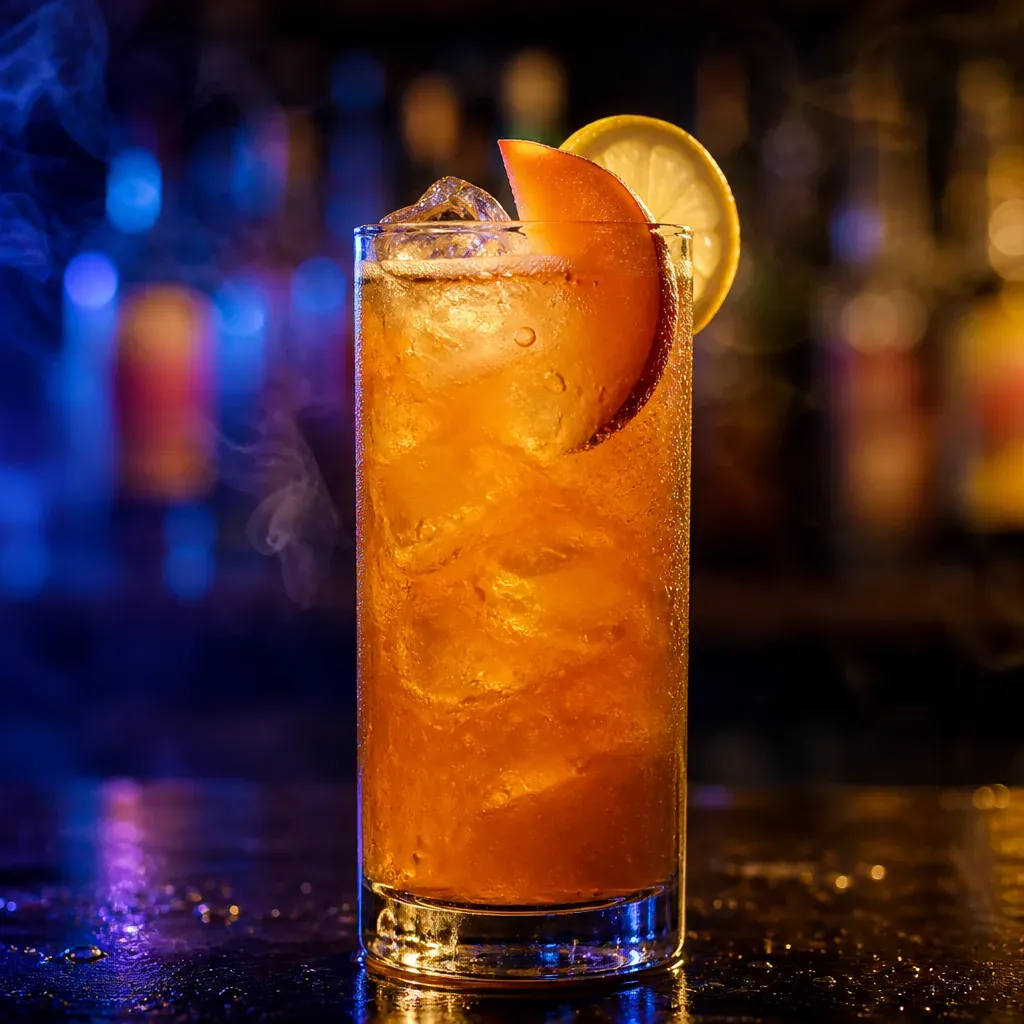 Peach Iced Tea Fizz, drink analcolico servito al Jimmy Cocktail Lab in via Petroni, Bologna