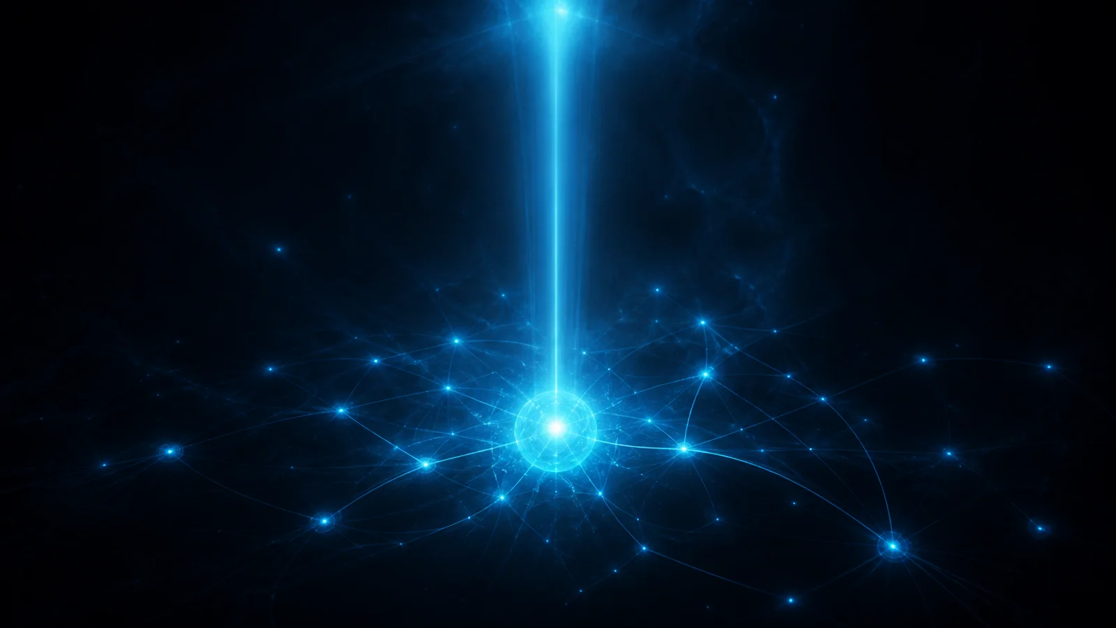 Atmosfera astratta di connessioni luminose — texture di supporto alla guida sulla citabilità AI