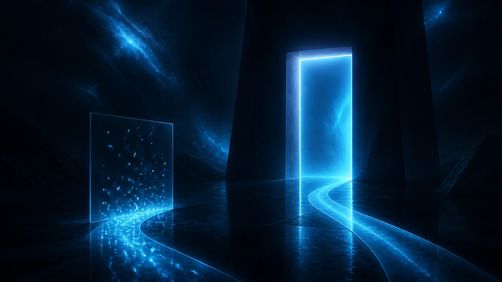 Porta di hotel luminosa con due percorsi, uno filtrato e uno diretto