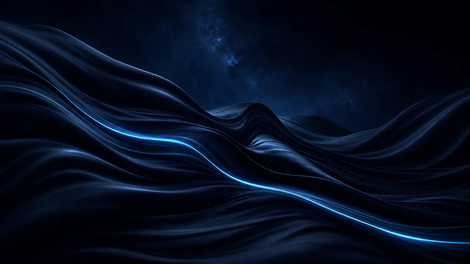 Onde satinate scure attraversate da un filo di luce che le ordina